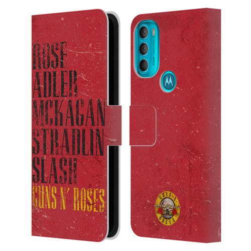 Guns N' Roses Vintage Names Leather Book Wallet Case Cover For Motorola Moto G71 5G