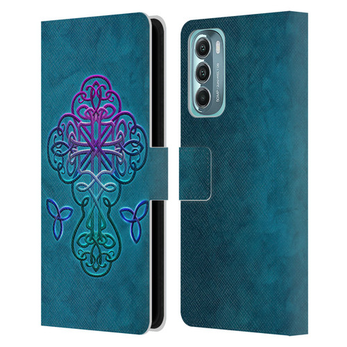 Brigid Ashwood Crosses Celtic Leather Book Wallet Case Cover For Motorola Moto G Stylus 5G (2022)