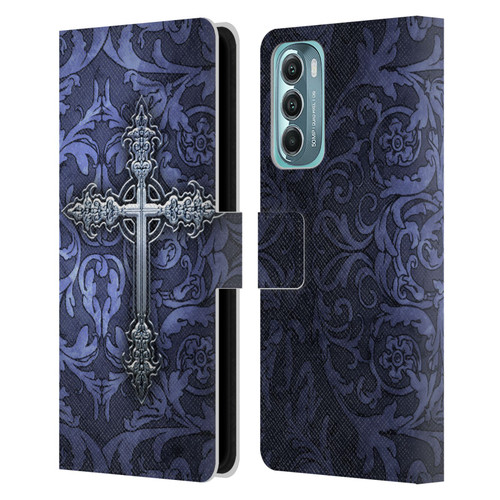 Brigid Ashwood Crosses Gothic Leather Book Wallet Case Cover For Motorola Moto G Stylus 5G (2022)