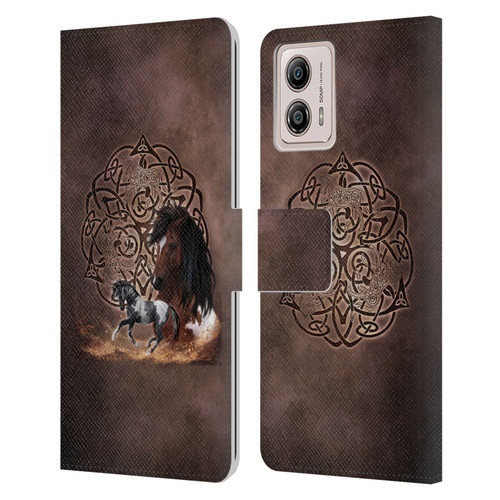 Brigid Ashwood Celtic Wisdom Horse Leather Book Wallet Case Cover For Motorola Moto G53 5G