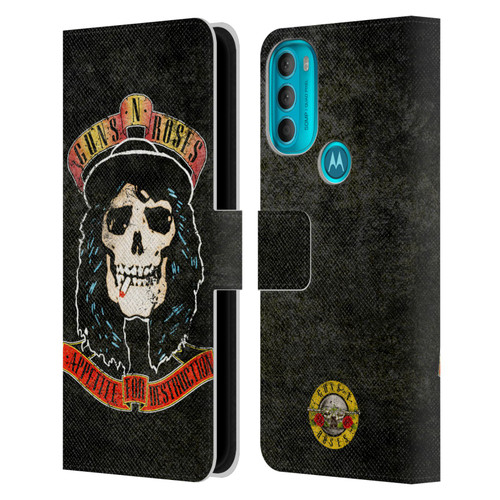 Guns N' Roses Vintage Stradlin Leather Book Wallet Case Cover For Motorola Moto G71 5G