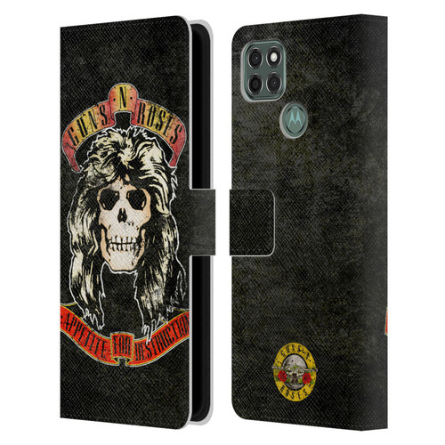 Guns N' Roses Vintage Adler Leather Book Wallet Case Cover For Motorola Moto G9 Power