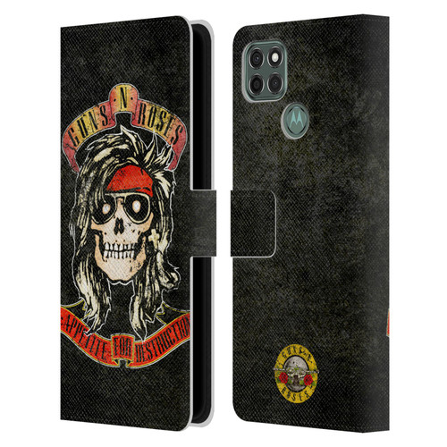 Guns N' Roses Vintage McKagan Leather Book Wallet Case Cover For Motorola Moto G9 Power