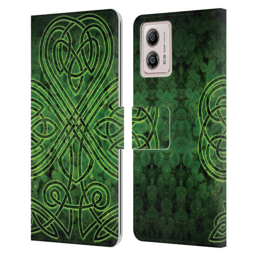 Brigid Ashwood Celtic Wisdom 3 Irish Shamrock Leather Book Wallet Case Cover For Motorola Moto G53 5G