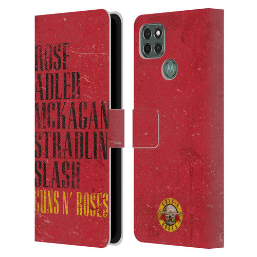 Guns N' Roses Vintage Names Leather Book Wallet Case Cover For Motorola Moto G9 Power