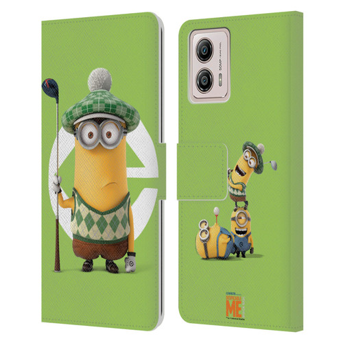 Despicable Me Minions Kevin Golfer Costume Leather Book Wallet Case Cover For Motorola Moto G53 5G