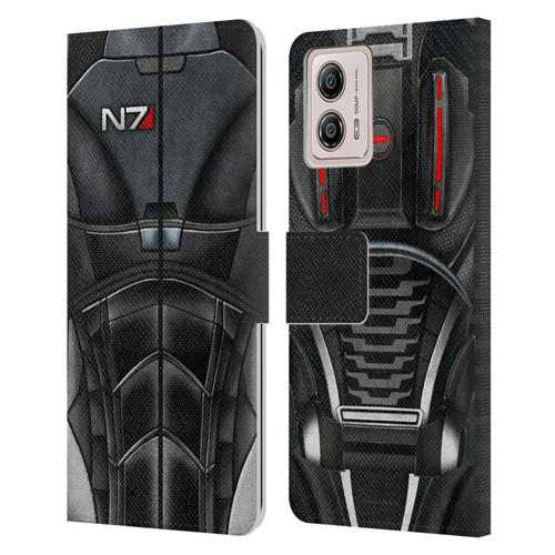 EA Bioware Mass Effect Armor Collection N7 Leather Book Wallet Case Cover For Motorola Moto G53 5G