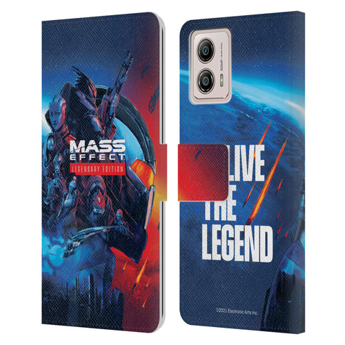 EA Bioware Mass Effect Legendary Graphics Key Art Leather Book Wallet Case Cover For Motorola Moto G53 5G