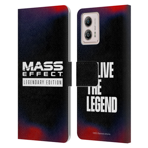 EA Bioware Mass Effect Legendary Graphics Logo Leather Book Wallet Case Cover For Motorola Moto G53 5G