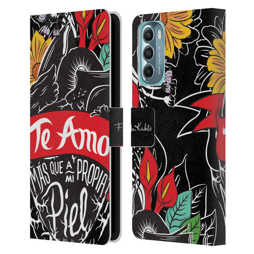 Frida Kahlo Typography Heart Leather Book Wallet Case Cover For Motorola Moto G Stylus 5G (2022)