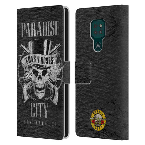 Guns N' Roses Vintage Paradise City Leather Book Wallet Case Cover For Motorola Moto G9 Play