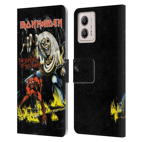 Iron Maiden Album Covers NOTB Leather Book Wallet Case Cover For Motorola Moto G53 5G