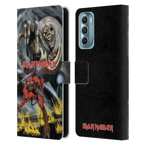 Iron Maiden Graphics The Number Of The Beast Leather Book Wallet Case Cover For Motorola Moto G Stylus 5G (2022)