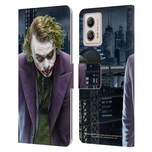 The Dark Knight Character Art Joker Leather Book Wallet Case Cover For Motorola Moto G53 5G