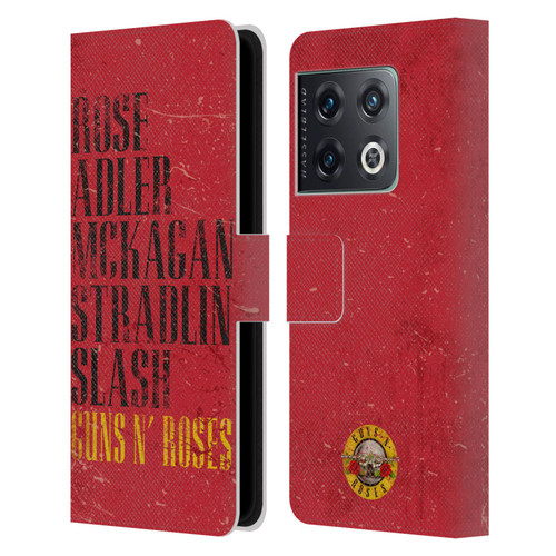 Guns N' Roses Vintage Names Leather Book Wallet Case Cover For OnePlus 10 Pro