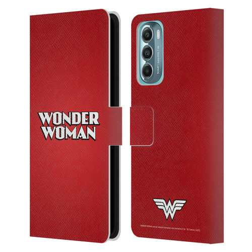 Wonder Woman DC Comics Logos Text Leather Book Wallet Case Cover For Motorola Moto G Stylus 5G (2022)