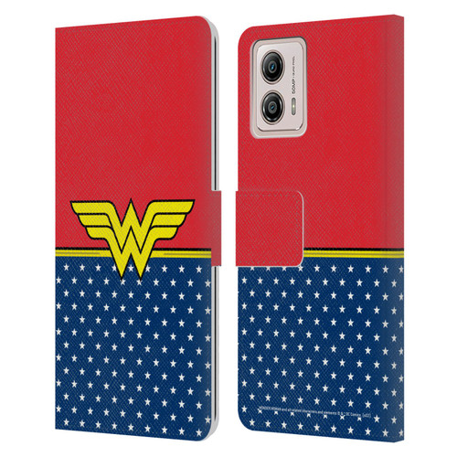 Wonder Woman DC Comics Logos Costume Leather Book Wallet Case Cover For Motorola Moto G53 5G