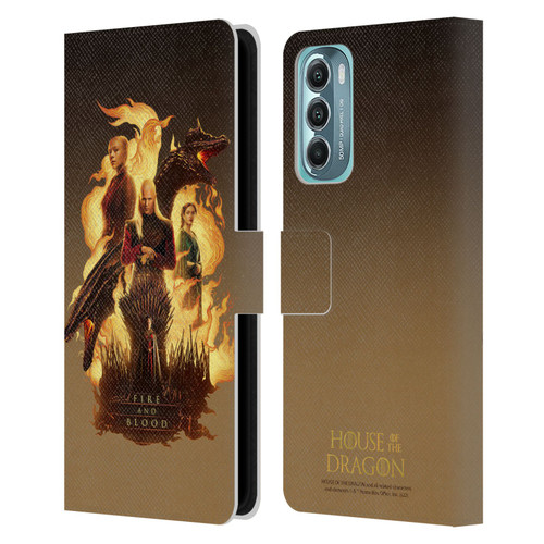 House Of The Dragon: Television Series Art Fire And Blood Leather Book Wallet Case Cover For Motorola Moto G Stylus 5G (2022)