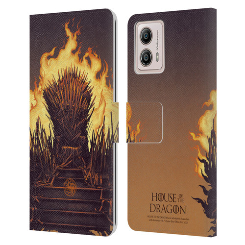 House Of The Dragon: Television Series Art Iron Throne Leather Book Wallet Case Cover For Motorola Moto G53 5G