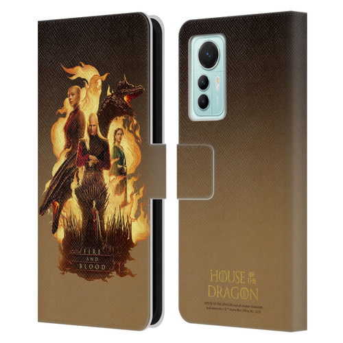 House Of The Dragon: Television Series Art Fire And Blood Leather Book Wallet Case Cover For Xiaomi 12 Lite