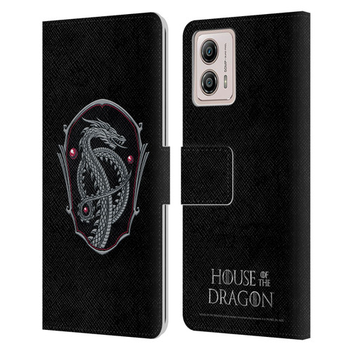 House Of The Dragon: Television Series Graphics Dragon Badge Leather Book Wallet Case Cover For Motorola Moto G53 5G