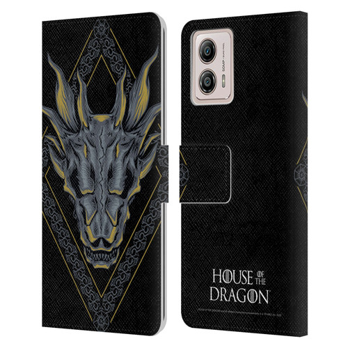 House Of The Dragon: Television Series Graphics Dragon Head Leather Book Wallet Case Cover For Motorola Moto G53 5G