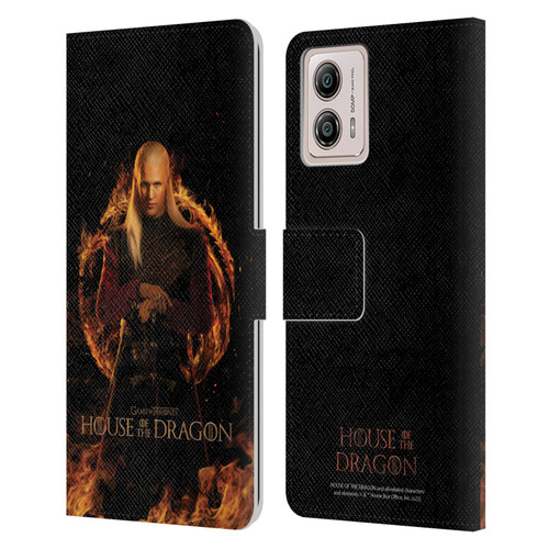 House Of The Dragon: Television Series Key Art Daemon Leather Book Wallet Case Cover For Motorola Moto G53 5G
