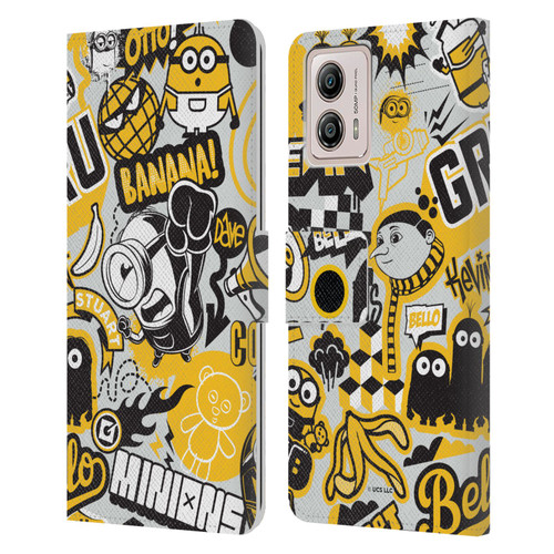 Minions Rise of Gru(2021) Iconic Mayhem Pattern 1 Leather Book Wallet Case Cover For Motorola Moto G53 5G