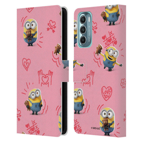 Minions Rise of Gru(2021) Valentines 2021 Bob Pattern Leather Book Wallet Case Cover For Motorola Moto G Stylus 5G (2022)