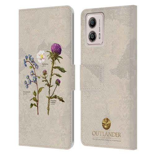 Outlander Graphics Flowers Leather Book Wallet Case Cover For Motorola Moto G53 5G