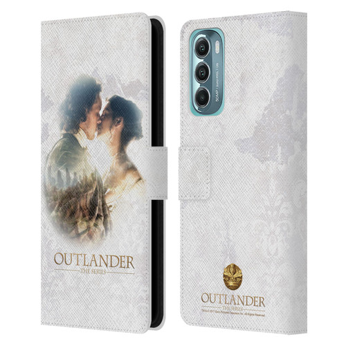 Outlander Portraits Claire & Jamie Kiss Leather Book Wallet Case Cover For Motorola Moto G Stylus 5G (2022)