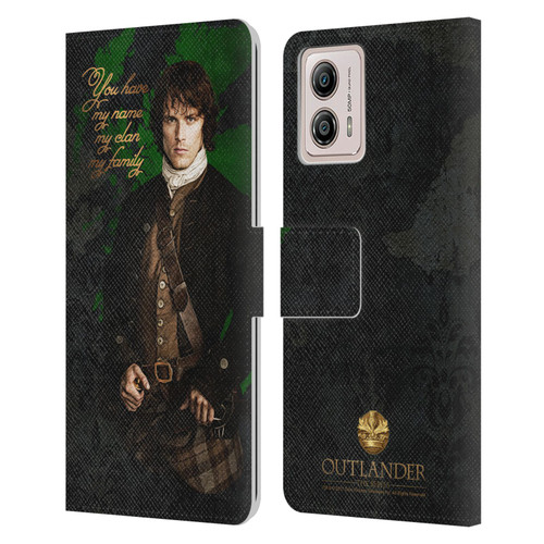 Outlander Portraits Jamie Leather Book Wallet Case Cover For Motorola Moto G53 5G