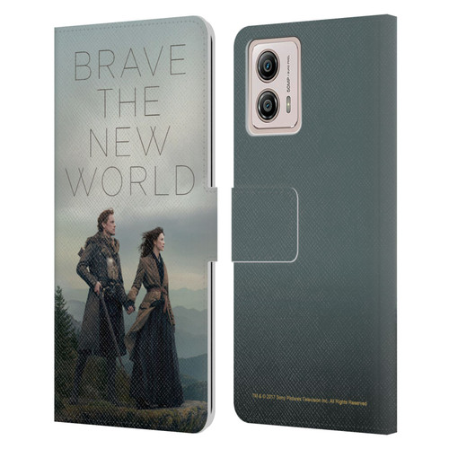 Outlander Season 4 Art Brave The New World Leather Book Wallet Case Cover For Motorola Moto G53 5G