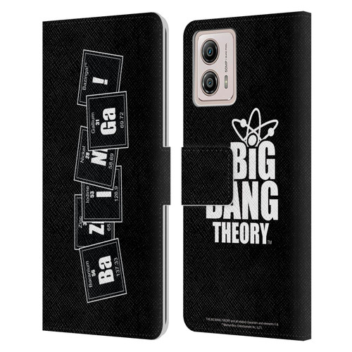 The Big Bang Theory Bazinga Elements Leather Book Wallet Case Cover For Motorola Moto G53 5G
