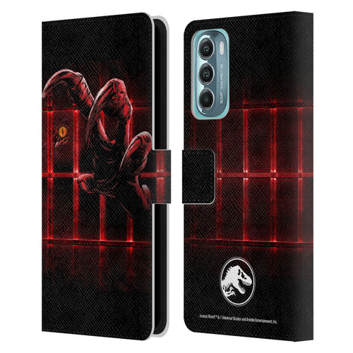 Jurassic World Fallen Kingdom Key Art Claw In Dark Leather Book Wallet Case Cover For Motorola Moto G Stylus 5G (2022)