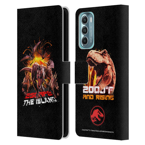 Jurassic World Fallen Kingdom Key Art Dinosaurs Escape Island Leather Book Wallet Case Cover For Motorola Moto G Stylus 5G (2022)