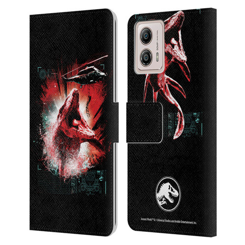 Jurassic World Fallen Kingdom Key Art Mosasaurus Leather Book Wallet Case Cover For Motorola Moto G53 5G