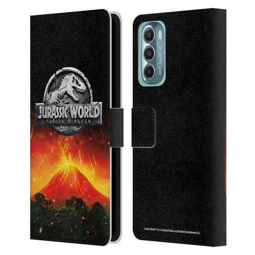 Jurassic World Fallen Kingdom Logo Volcano Eruption Leather Book Wallet Case Cover For Motorola Moto G Stylus 5G (2022)