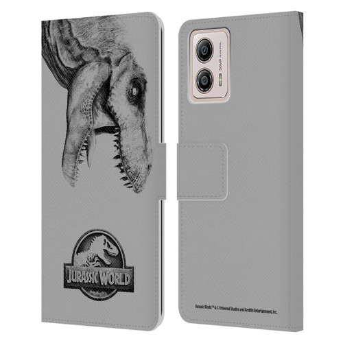 Jurassic World Fallen Kingdom Logo T-Rex Leather Book Wallet Case Cover For Motorola Moto G53 5G