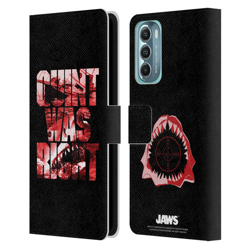 Jaws I Key Art Quint Was Right Leather Book Wallet Case Cover For Motorola Moto G Stylus 5G (2022)