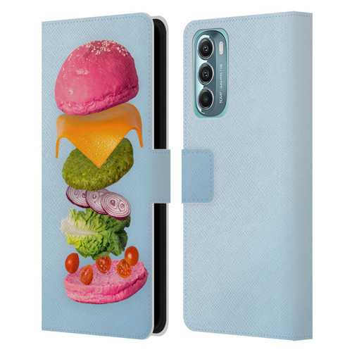 Pepino De Mar Foods Burger 2 Leather Book Wallet Case Cover For Motorola Moto G Stylus 5G (2022)