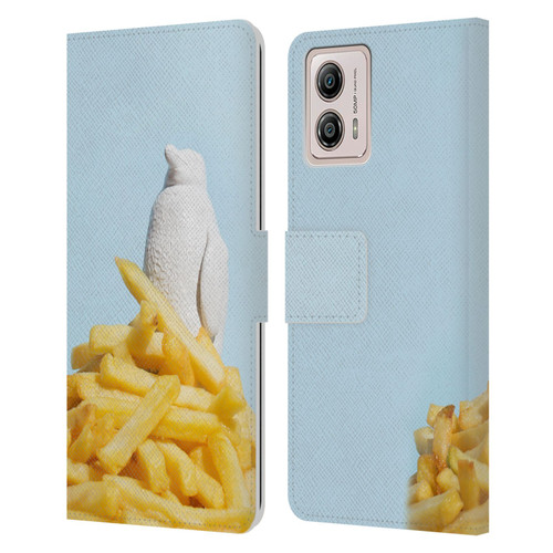 Pepino De Mar Foods Fries Leather Book Wallet Case Cover For Motorola Moto G53 5G