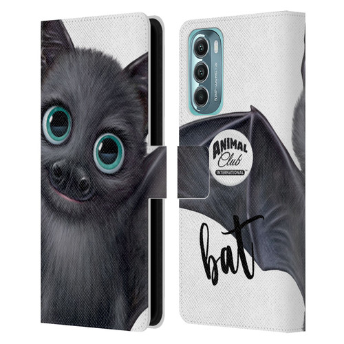 Animal Club International Faces Bat Leather Book Wallet Case Cover For Motorola Moto G Stylus 5G (2022)