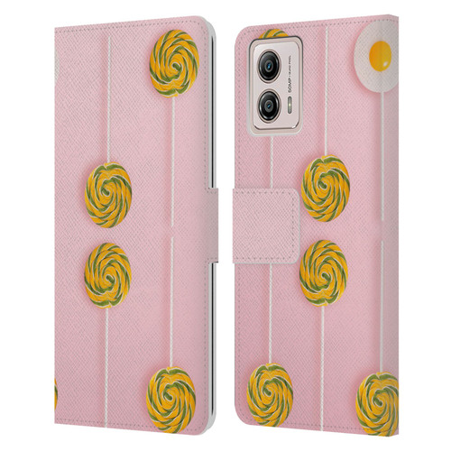 Pepino De Mar Patterns 2 Lollipop Leather Book Wallet Case Cover For Motorola Moto G53 5G