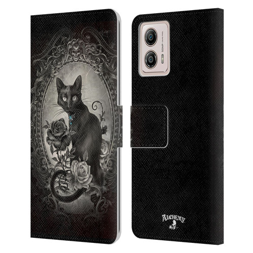 Alchemy Gothic Cats Paracelsus Leather Book Wallet Case Cover For Motorola Moto G53 5G