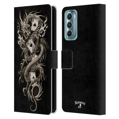 Alchemy Gothic Dragon Imperial Leather Book Wallet Case Cover For Motorola Moto G Stylus 5G (2022)