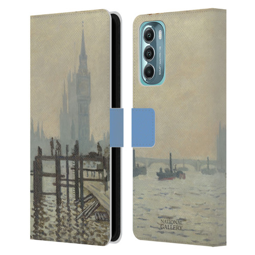 The National Gallery Art Monet Thames Leather Book Wallet Case Cover For Motorola Moto G Stylus 5G (2022)