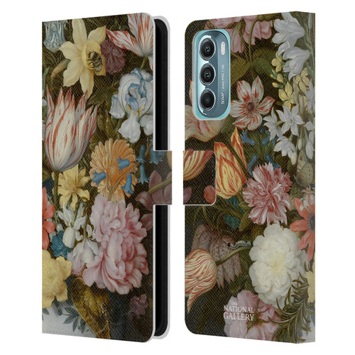 The National Gallery Art A Still Life Of Flowers In A Wan-Li Vase Leather Book Wallet Case Cover For Motorola Moto G Stylus 5G (2022)