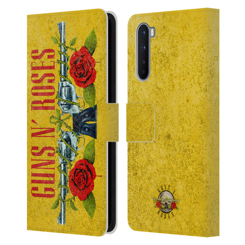 Guns N' Roses Vintage Pistols Leather Book Wallet Case Cover For OnePlus Nord 5G