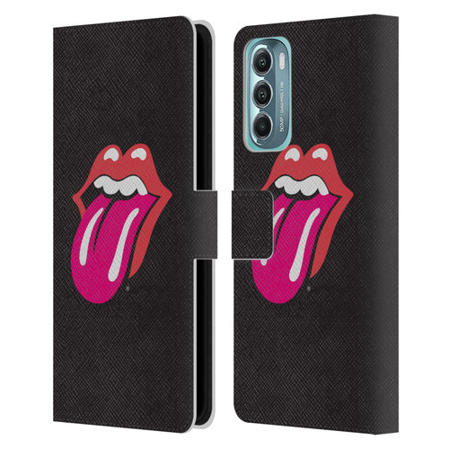 The Rolling Stones Graphics Pink Tongue Leather Book Wallet Case Cover For Motorola Moto G Stylus 5G (2022)